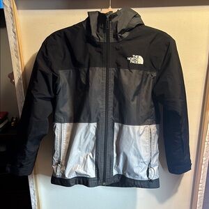The North Face Black and Gray Raincoat Insulated Design